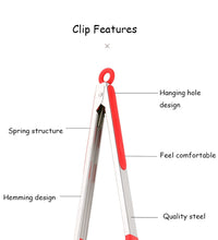 Load image into Gallery viewer, Stainless steel Silicone BBQ Tong