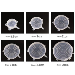 6pcs Silicone Stretch Food Lids
