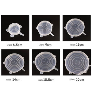 6pcs Silicone Stretch Food Lids
